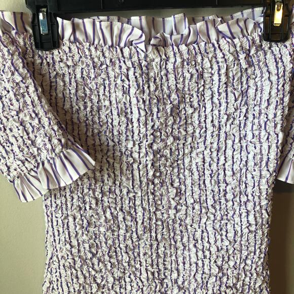 NEW Petersyn Revolve Diana Seersucker Popcorn Dress Size Small - Picture 4 of 9